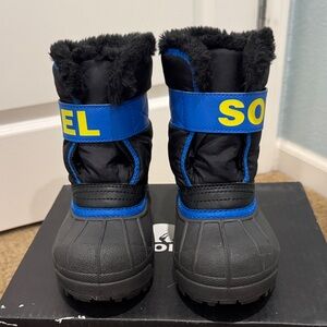 Sorel Black and Blue Kids' Snow Boots